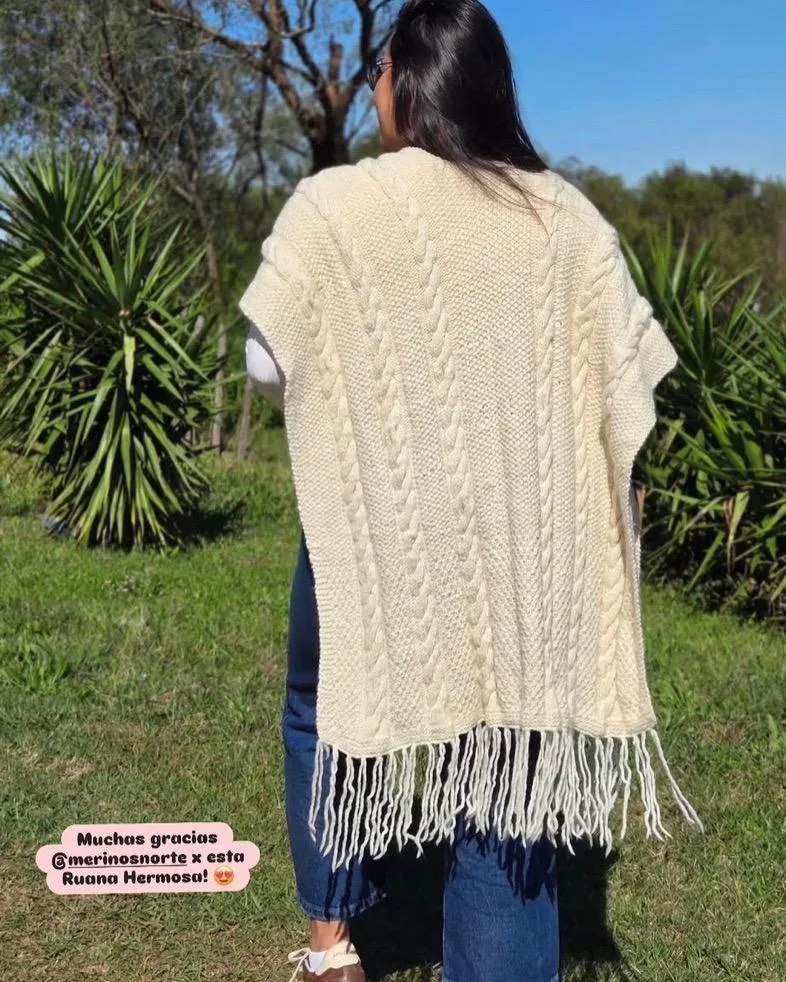Ruanas Merino. Lana natural o en colores